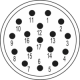  Вставки  М23   сигнальные 17-Полюсный вывод по часовой стрелке  7.001.9171.03